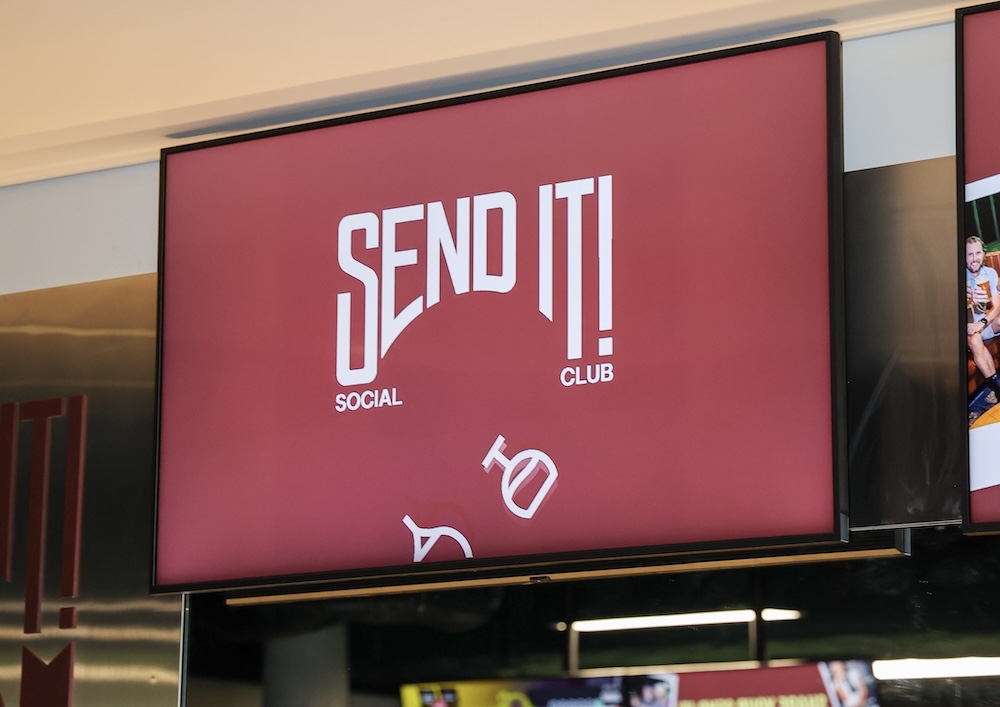 SportsPlus rebrands as Send It! Social Club with bold new identity via Studio 3AM